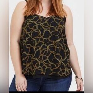 Torrid Black and Gold Chain Pattern Camisole